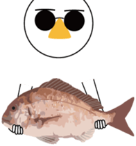 Nose sunglasses go fishing to the sea. sticker #14264040