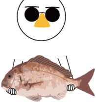 Nose sunglasses go fishing to the sea. sticker #14264040