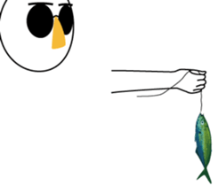 Nose sunglasses go fishing to the sea. sticker #14264041