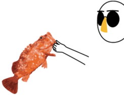 Nose sunglasses go fishing to the sea. sticker #14264045