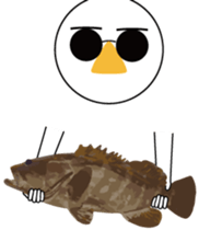 Nose sunglasses go fishing to the sea. sticker #14264049