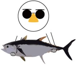 Nose sunglasses go fishing to the sea. sticker #14264050