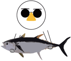 Nose sunglasses go fishing to the sea. sticker #14264050