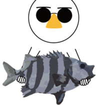 Nose sunglasses go fishing to the sea. sticker #14264051