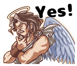 Angel and devil w/god sticker #14267523