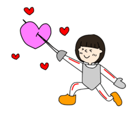 Fencing girl Yuri sticker #14268252