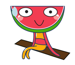 Yellow Shirt with Watermelon Head sticker #14271383