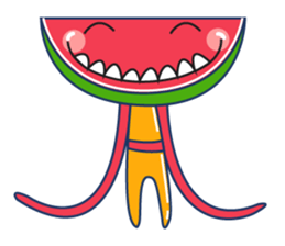 Yellow Shirt with Watermelon Head sticker #14271387