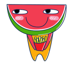 Yellow Shirt with Watermelon Head sticker #14271392