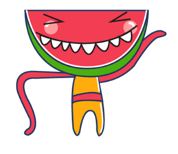 Yellow Shirt with Watermelon Head sticker #14271393