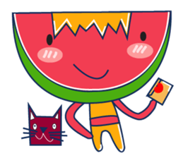 Yellow Shirt with Watermelon Head sticker #14271405