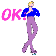 Men's figure skating animation sticker.