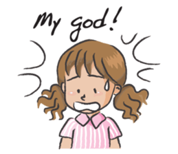 brown hair girl sticker #14273196