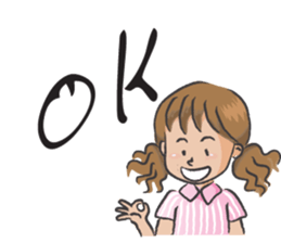 brown hair girl sticker #14273199