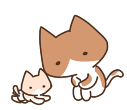 A cat with child sticker #14274820