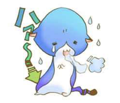 rainbow-color one word cat sticker #14276945