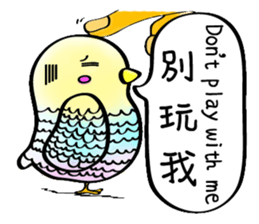 Mixed colorful bird sticker #14277946