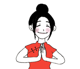 Cute&Happy Chinese girl sticker #14280211