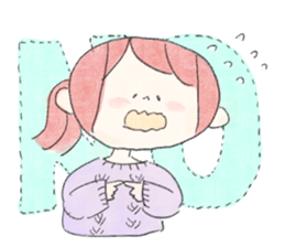 rabbit and girl. sticker #14281567