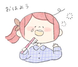 rabbit and girl. sticker #14281569