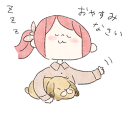 rabbit and girl. sticker #14281570