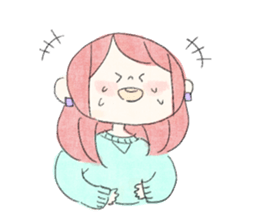 rabbit and girl. sticker #14281572