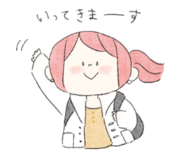 rabbit and girl. sticker #14281576