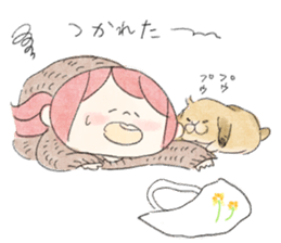 rabbit and girl. sticker #14281577