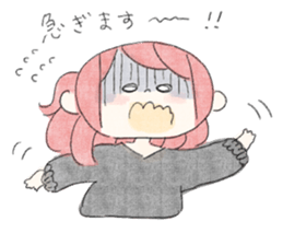 rabbit and girl. sticker #14281578