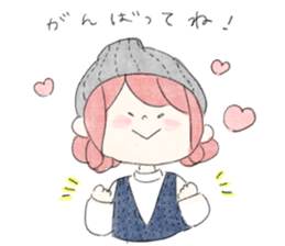 rabbit and girl. sticker #14281579