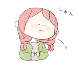 rabbit and girl. sticker #14281583