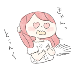 rabbit and girl. sticker #14281585