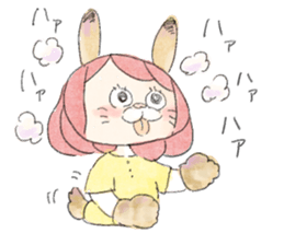 rabbit and girl. sticker #14281586