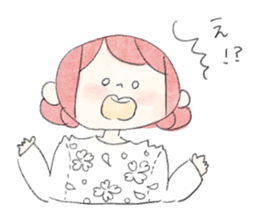 rabbit and girl. sticker #14281588