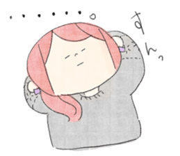 rabbit and girl. sticker #14281590