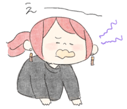 rabbit and girl. sticker #14281591