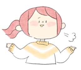 rabbit and girl. sticker #14281592