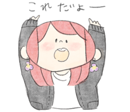 rabbit and girl. sticker #14281593