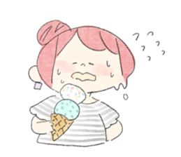 rabbit and girl. sticker #14281594