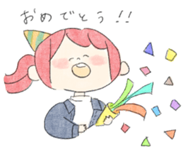 rabbit and girl. sticker #14281596