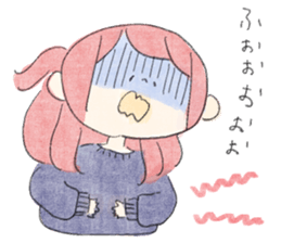 rabbit and girl. sticker #14281597