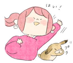 rabbit and girl. sticker #14281598