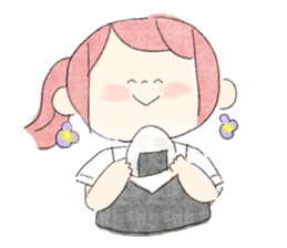 rabbit and girl. sticker #14281599