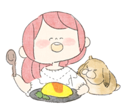 rabbit and girl. sticker #14281600