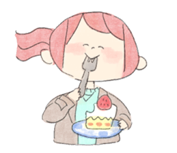 rabbit and girl. sticker #14281601