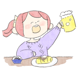 rabbit and girl. sticker #14281602