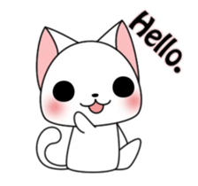 Animation! The white cat Milly2(English) sticker #14283143