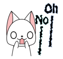 Animation! The white cat Milly2(English) sticker #14283149