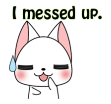 Animation! The white cat Milly2(English) sticker #14283153