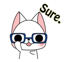 Animation! The white cat Milly2(English) sticker #14283155